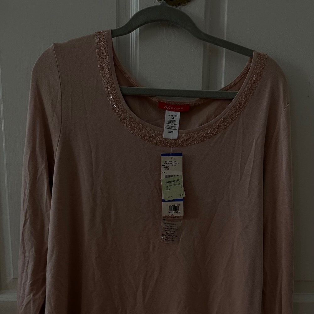 NEW Anne Klein Nude Top – Size 1X – With Tags!